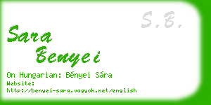 sara benyei business card